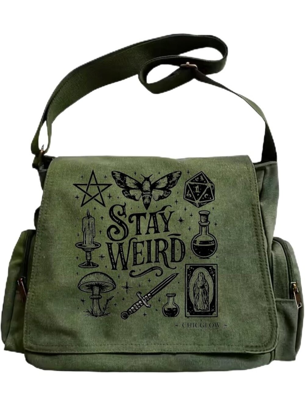 🎃Women's Playful Cat Pattern Messenger Bag Canvas Crossbody Bags Purses Pockets